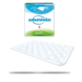 Posteljne podloge Sabanindas Extra 60 x 60 cm, 20 kos/zavitek Posteljne podloge Sabanindas Extra 60 x 60 cm, 20 kos/zavitek