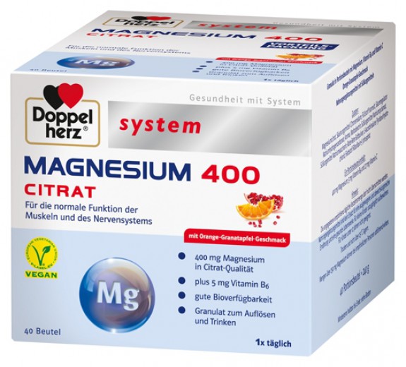 Doppelherz aktiv, system magnezij 400 citrat, 40 vrečk